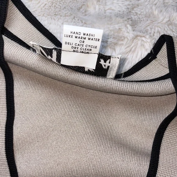 Mieka Women's Tan Cardigan with Black Accents - Picture 8 of 8